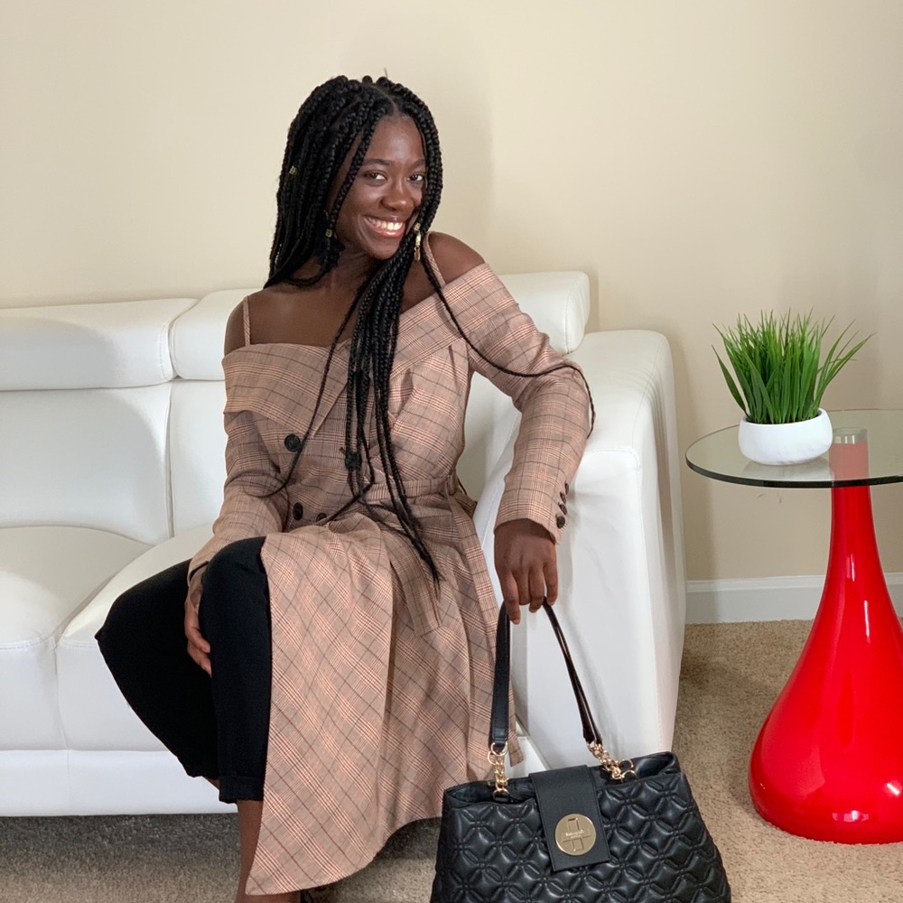 Queen Things Plaid Asymmetrical Jacket